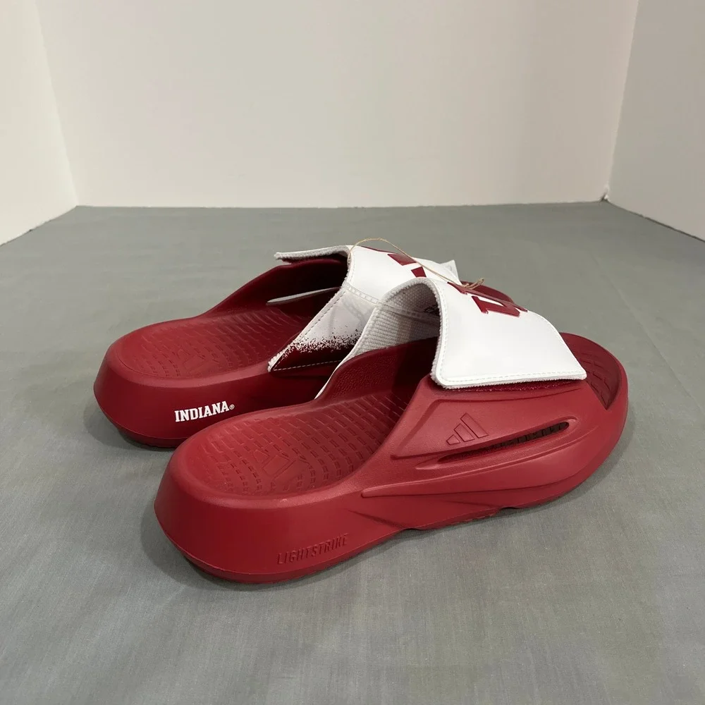 Adidas Lightblaze Slide Men 8 Red Indiana University Hoosiers IH7114 Sandals